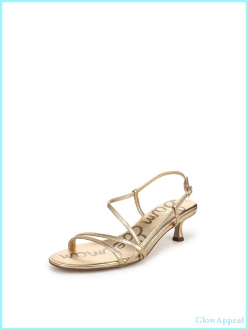 Leather Kitten Heel Open Toe Slide Sandals